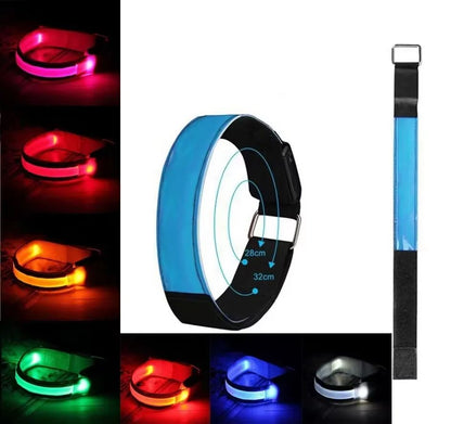 Battery LED Light Strap Armband Adjustable Band For Wrist Ankle GlowintheDark Safety Gear For Night 1
