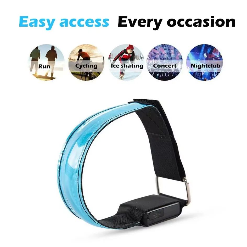 Battery LED Light Strap Armband Adjustable Band For Wrist Ankle GlowintheDark Safety Gear For Night 5