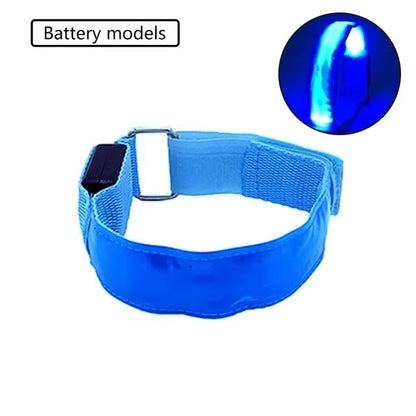 Battery LED Light Strap Armband Adjustable Band For Wrist Ankle GlowintheDark Safety Gear For Night 6
