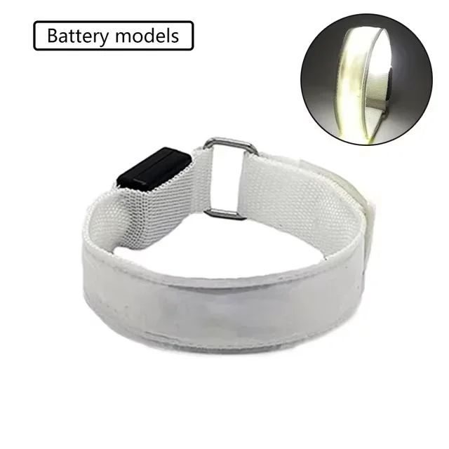 Battery LED Light Strap Armband Adjustable Band For Wrist Ankle GlowintheDark Safety Gear For Night 9