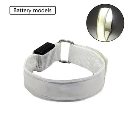 Battery LED Light Strap Armband Adjustable Band For Wrist Ankle GlowintheDark Safety Gear For Night 9