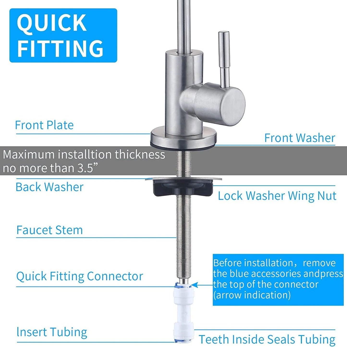 Premium LeadFree Filtered Faucet Fits Reverse Osmosis Units Kitchen Water Filtration System Faucet  4