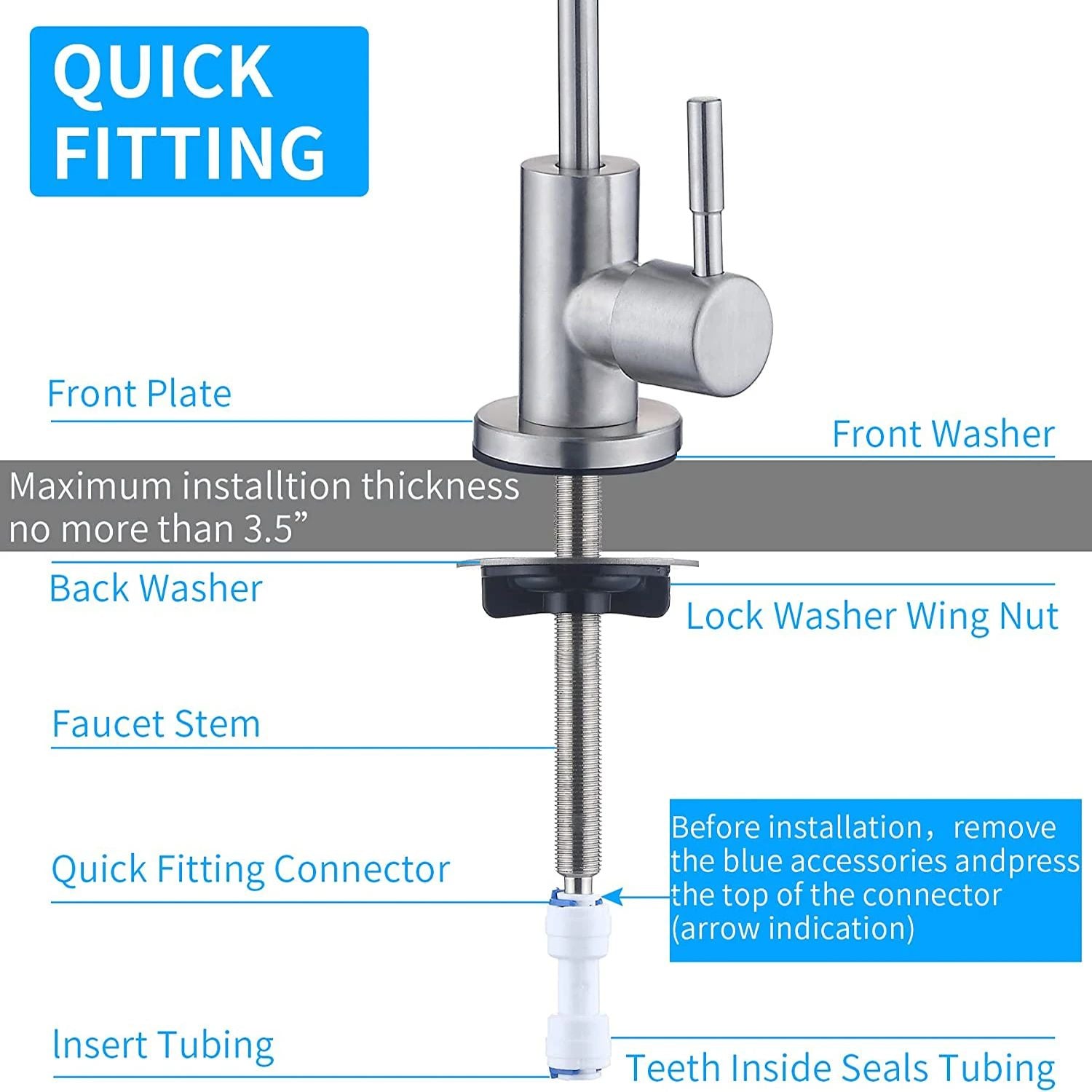 Premium LeadFree Filtered Faucet Fits Reverse Osmosis Units Kitchen Water Filtration System Faucet  4