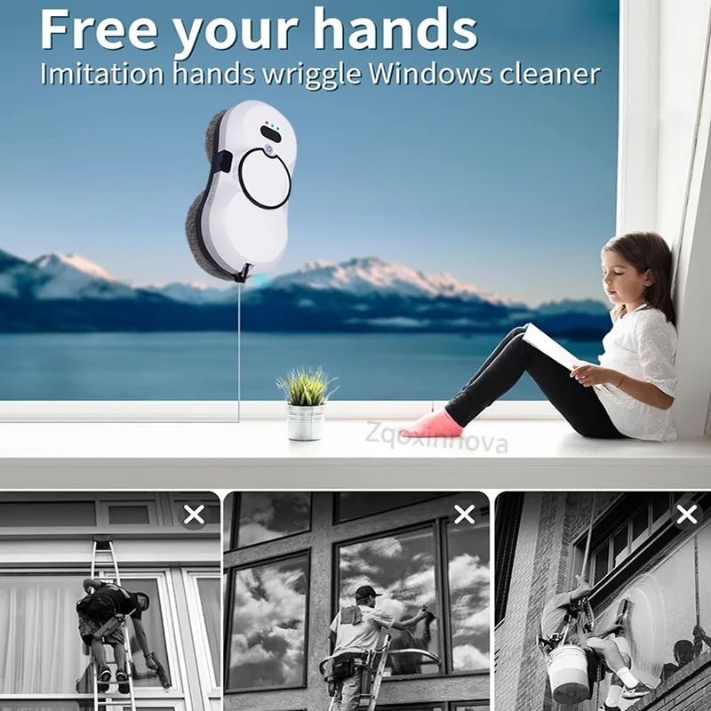 Smart Robot Window Cleaner Vacuum With UPS System Automatic Glass Washer Electric Floor Mop And Sma 4