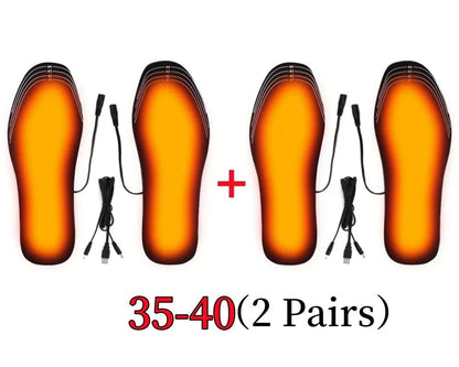 USB Rechargeable Heated Insoles Customizable Electric Heated Shoe Pads For Winter Skiing Hiking Out