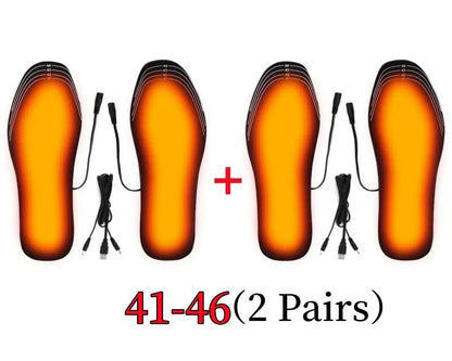 USB Rechargeable Heated Insoles Customizable Electric Heated Shoe Pads For Winter Skiing Hiking Out