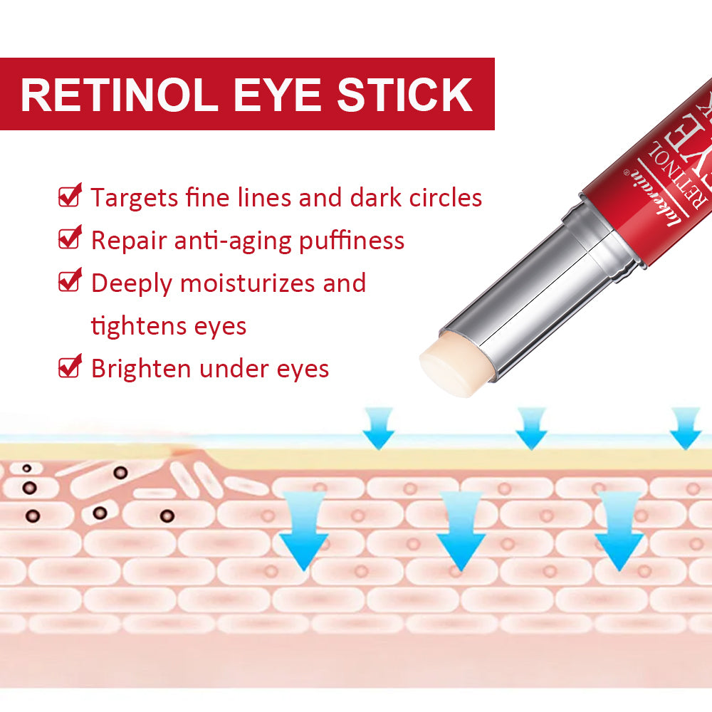 Retinol Eye Stick AntiAging Eye Cream For Dark Circles Puffiness  Fine Lines Brightening  Firming E 3