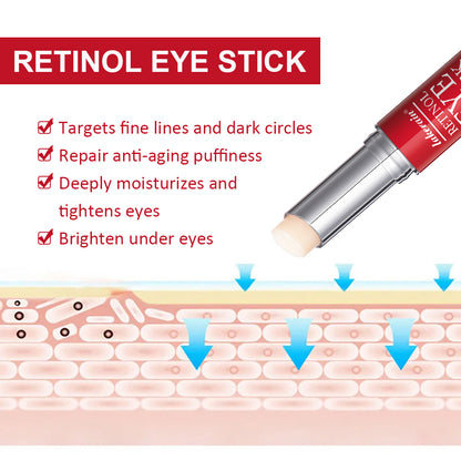 Retinol Eye Stick AntiAging Eye Cream For Dark Circles Puffiness  Fine Lines Brightening  Firming E 3