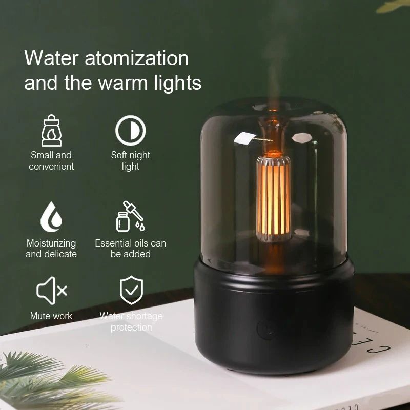 Portable Mini Aroma Diffuser USB Air Humidifier Night Light, Essential Oil Cold Mist Maker Sprayer for Home Office