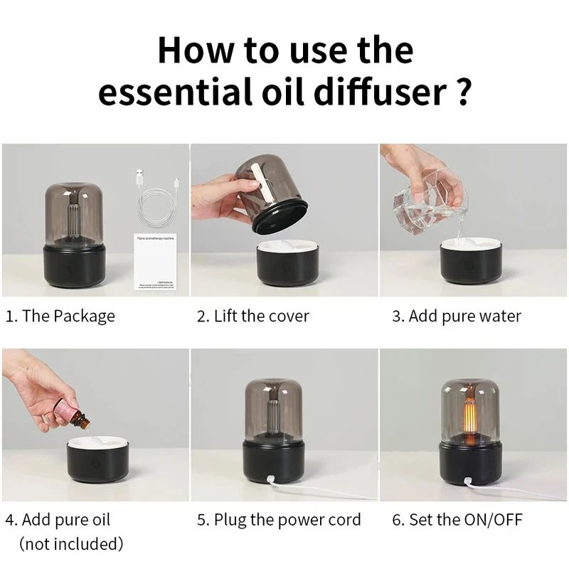 Portable Mini Aroma Diffuser USB Air Humidifier Night Light Essential Oil Cold Mist Maker Sprayer F 3
