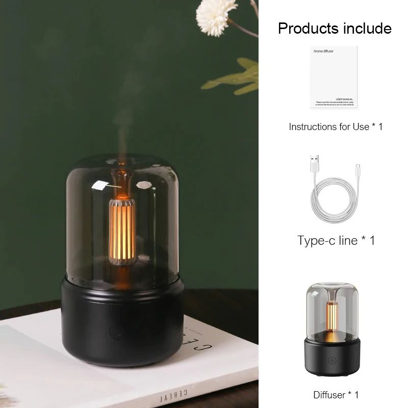 Portable Mini Aroma Diffuser USB Air Humidifier Night Light Essential Oil Cold Mist Maker Sprayer F 7