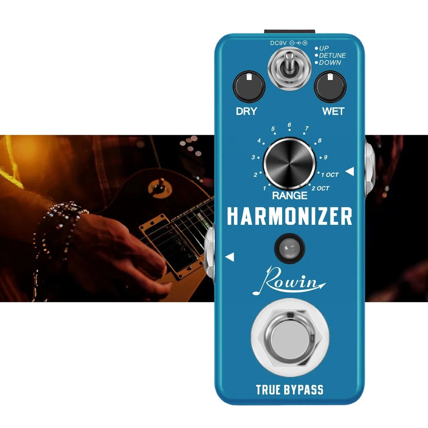 Guitar Harmonizer Pedal  Digital Pitch Shifter With Harmony Detune Effects True Bypass Compact For  4
