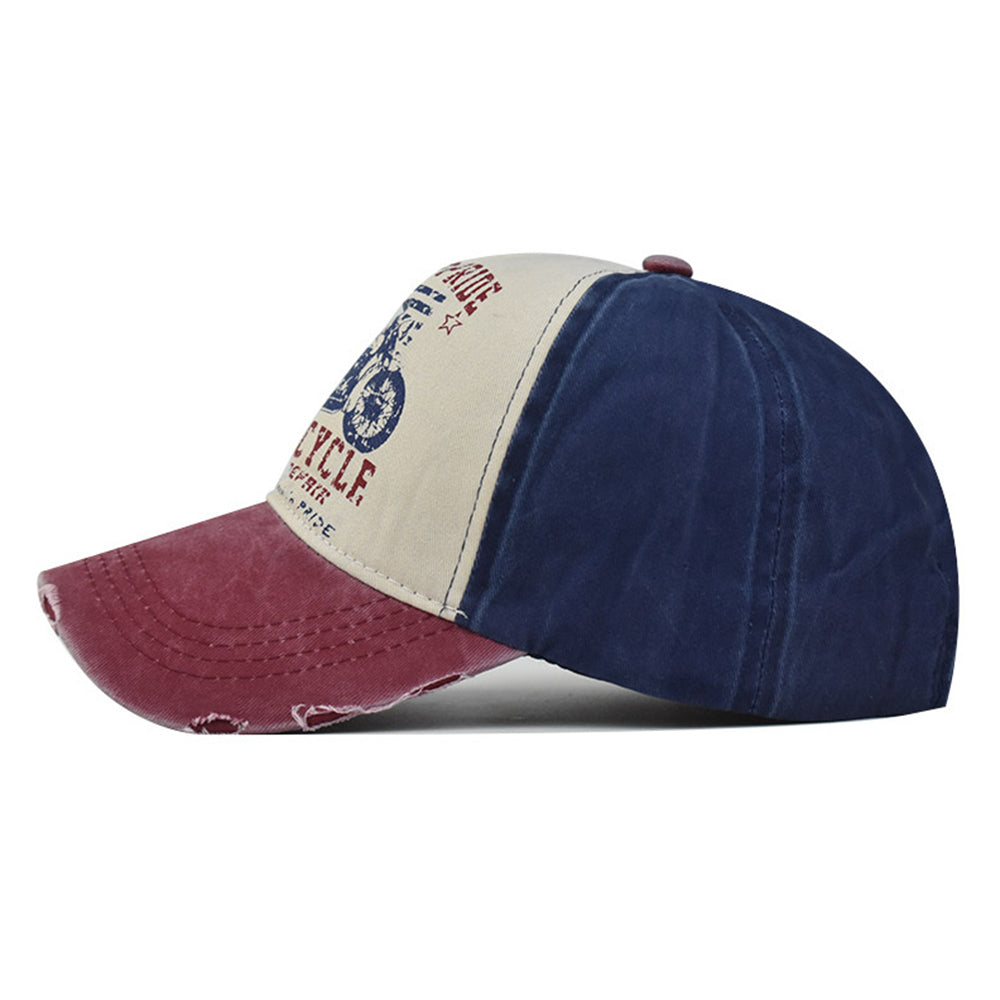 FS Distressed Red Blue Trucker Cap Summer Streetwear Hip Hop Baseball Hat for Men  Women