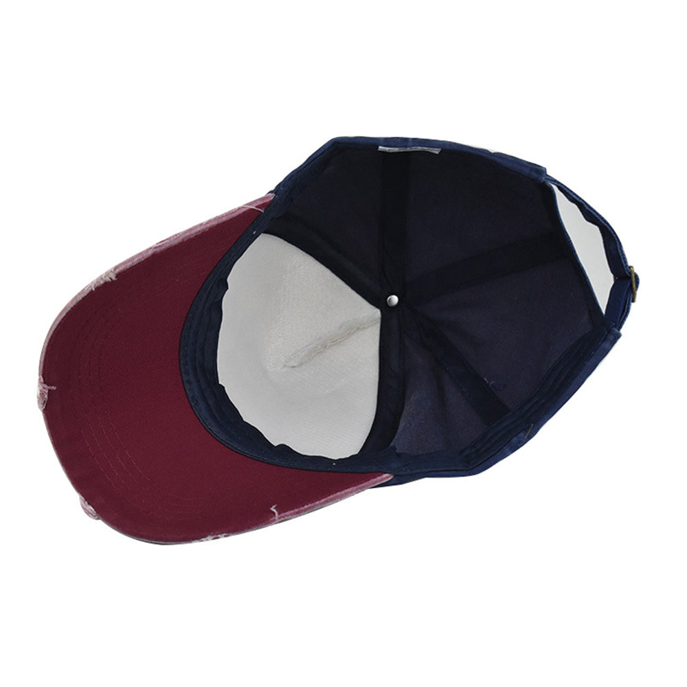 FS Distressed Red Blue Trucker Cap Summer Streetwear Hip Hop Baseball Hat for Men  Women