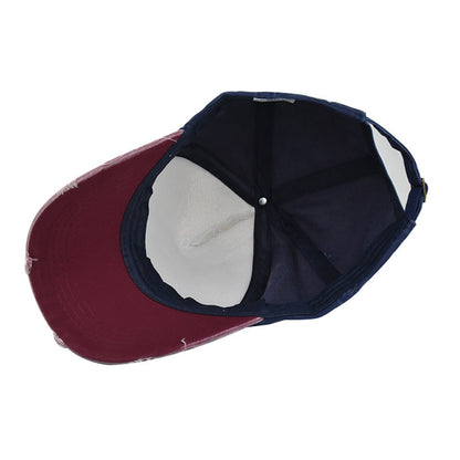 FS Distressed Red Blue Trucker Cap Summer Streetwear Hip Hop Baseball Hat for Men  Women