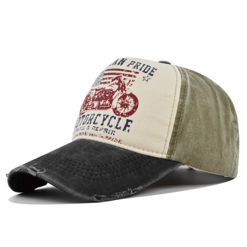 FS Distressed Red Blue Trucker Cap Summer Streetwear Hip Hop Baseball Hat for Men  Women
