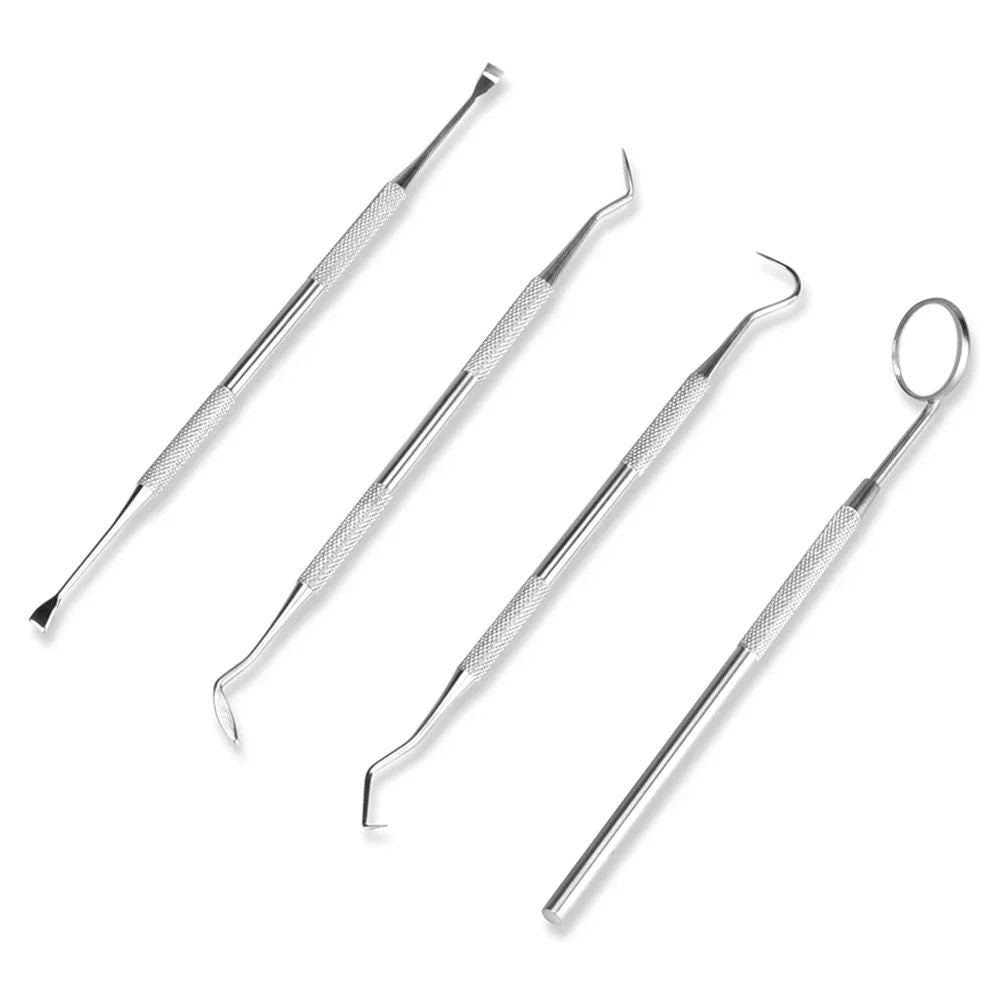 Stainless Steel Dental Hygiene Kit Tartar Scraper Plaque Remover Scaler Teeth Cleaning Tool Set For 1