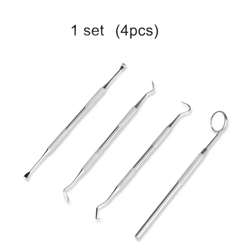 Stainless Steel Dental Hygiene Kit Tartar Scraper Plaque Remover Scaler Teeth Cleaning Tool Set For 6