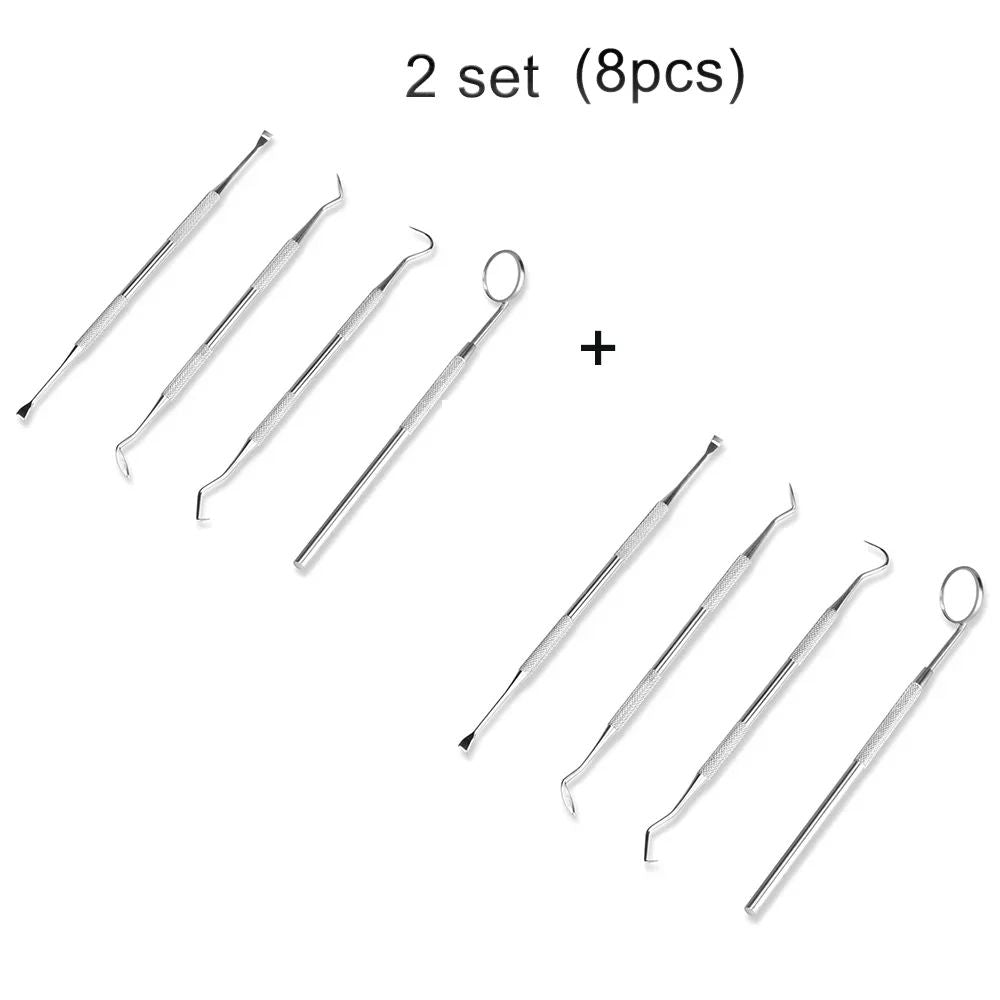 Stainless Steel Dental Hygiene Kit Tartar Scraper Plaque Remover Scaler Teeth Cleaning Tool Set For 7