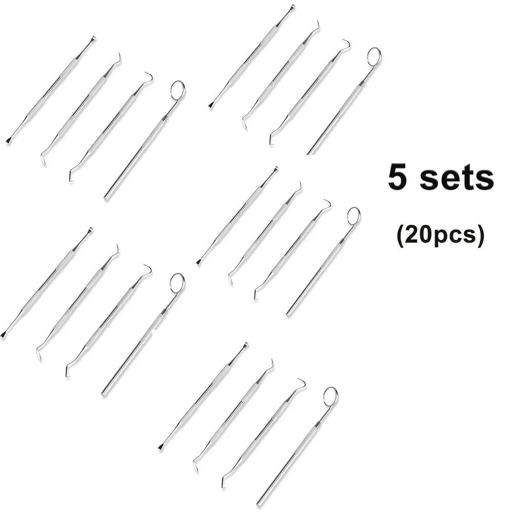 Stainless Steel Dental Hygiene Kit Tartar Scraper Plaque Remover Scaler Teeth Cleaning Tool Set For 8