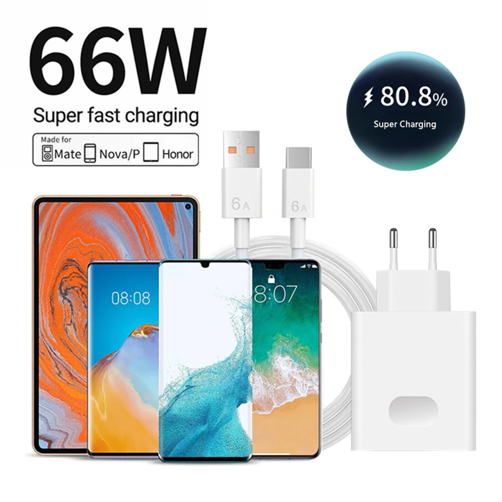Super Fast Charger For Huawei Mate 405060 P50P60 Nova 910 Honor 90100 Type C Quick Charging Cable 3