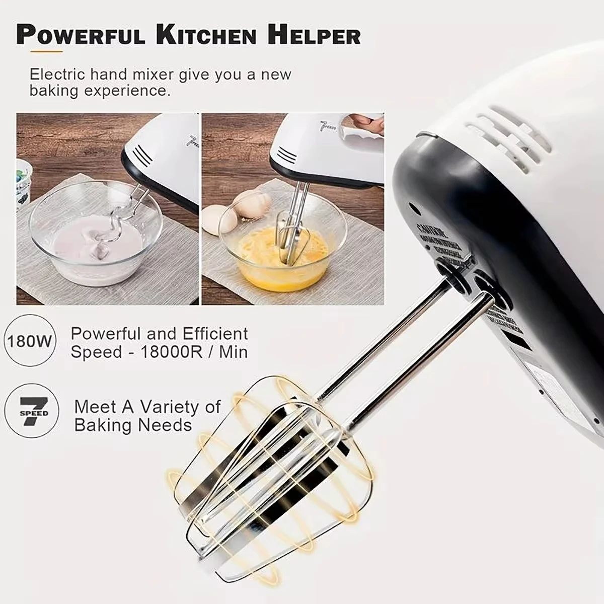 Handheld Electric Egg Beater Mini Household Mixer For Egg Whites  Cream Automatic Kitchen Beater 1