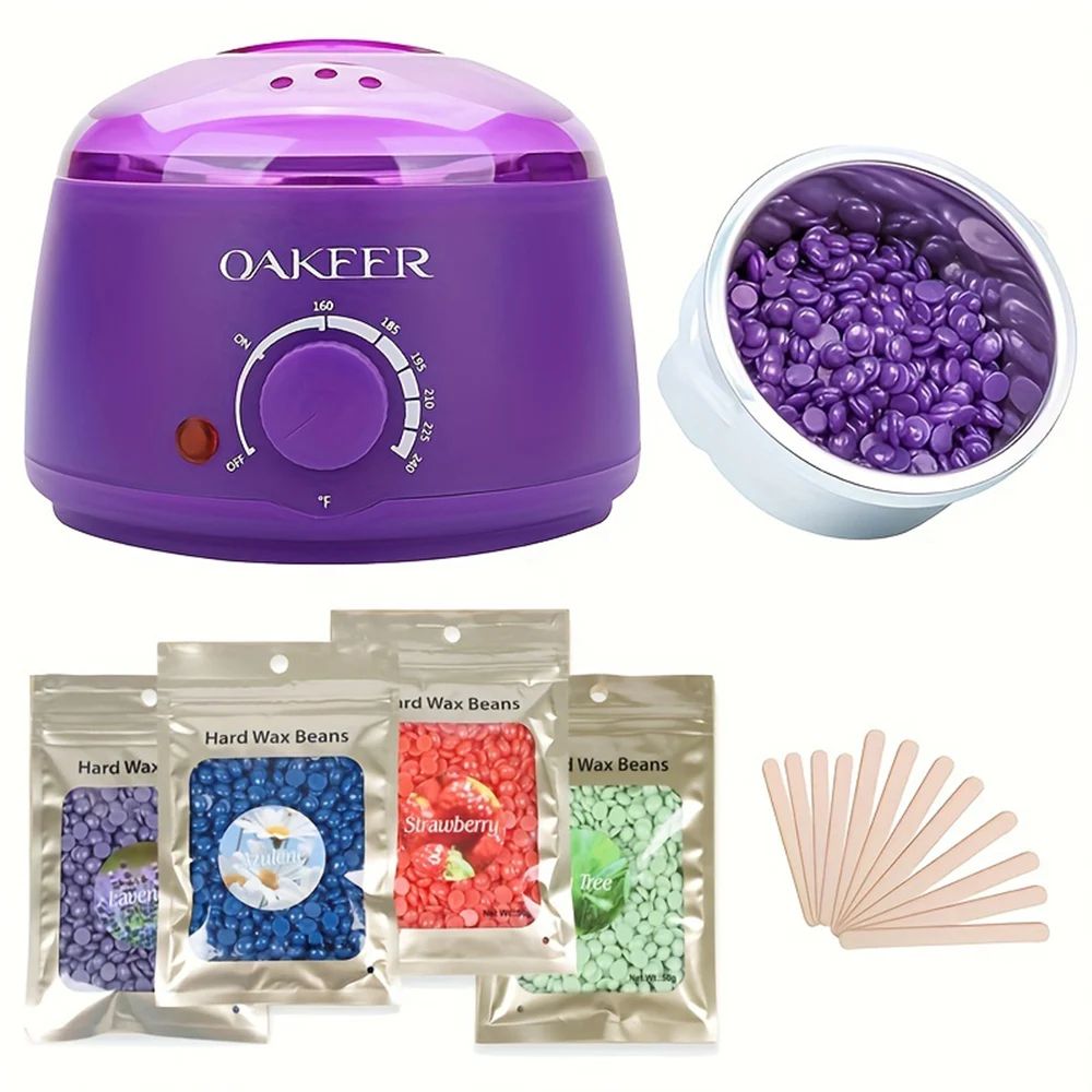 Purple Wax Melting Machine, Wax Beans, Ideal for Hair Removal, Wax Heating, and Wax Therapy