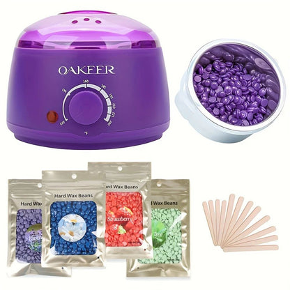 Purple Wax Melting Machine, Wax Beans, Ideal for Hair Removal, Wax Heating, and Wax Therapy