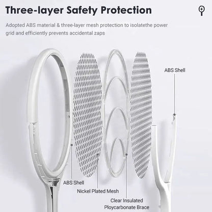 5in1 Fast Charging Electric Mosquito Swatter Racket Bug Zapper Lamp With Safety Insulated Battery A 2