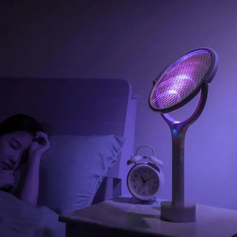 5in1 Fast Charging Electric Mosquito Swatter Racket Bug Zapper Lamp With Safety Insulated Battery A 4