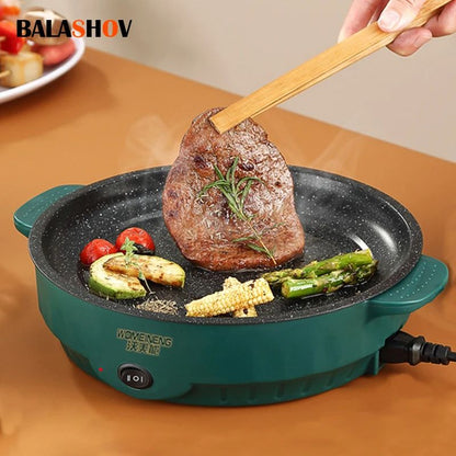 Electric MultiCooker Frying Pan NonStick Skillet Cooker For BBQ Steak Fish Household Electric Barbe 1