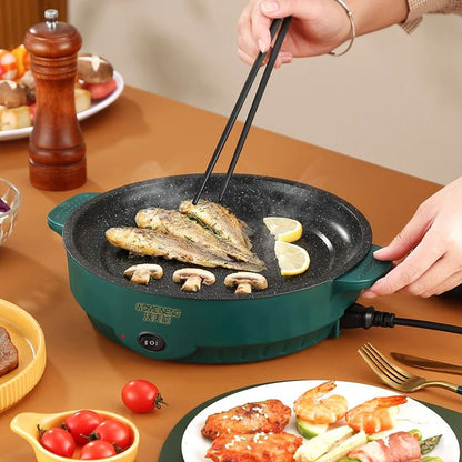 Electric MultiCooker Frying Pan NonStick Skillet Cooker For BBQ Steak Fish Household Electric Barbe 4