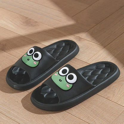 NonSlip Home Flip Flops With Cartoon Frog Design Summer Beach Slides Bathroom Soft EVA Sandals For  5
