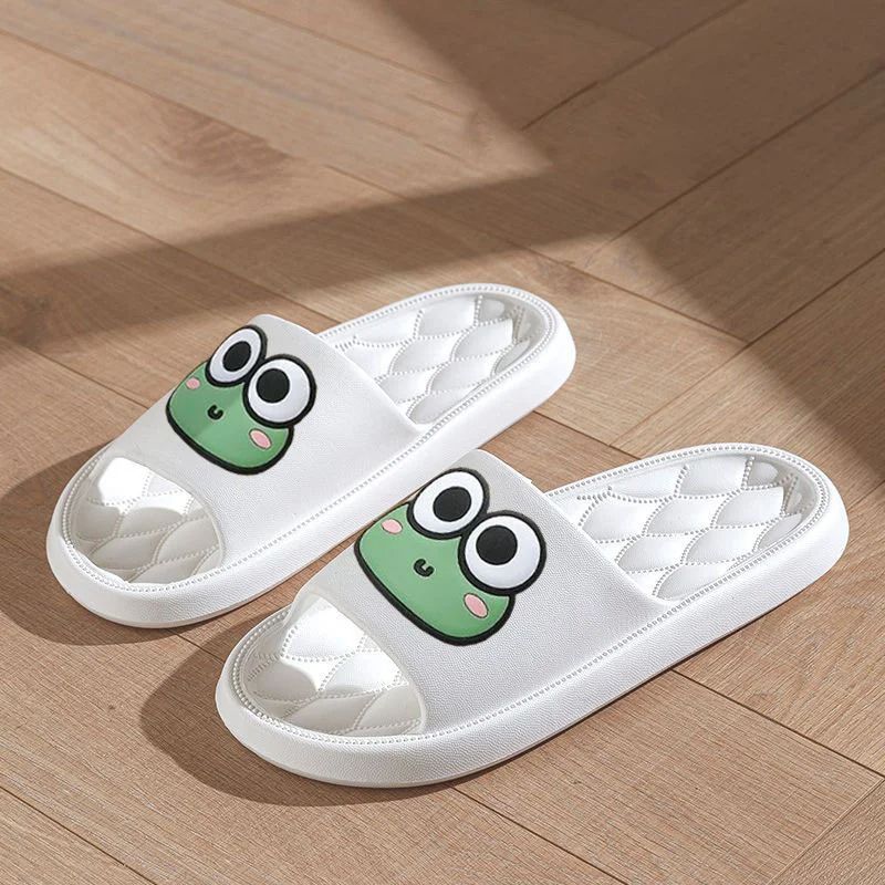 NonSlip Home Flip Flops With Cartoon Frog Design Summer Beach Slides Bathroom Soft EVA Sandals For  6