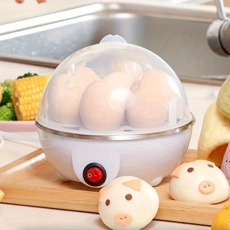 Multi-Functional 7 Egg Cooker with Automatic Power Off, Steamed Egg Custard & Boiled Egg Machine for Home Breakfast
