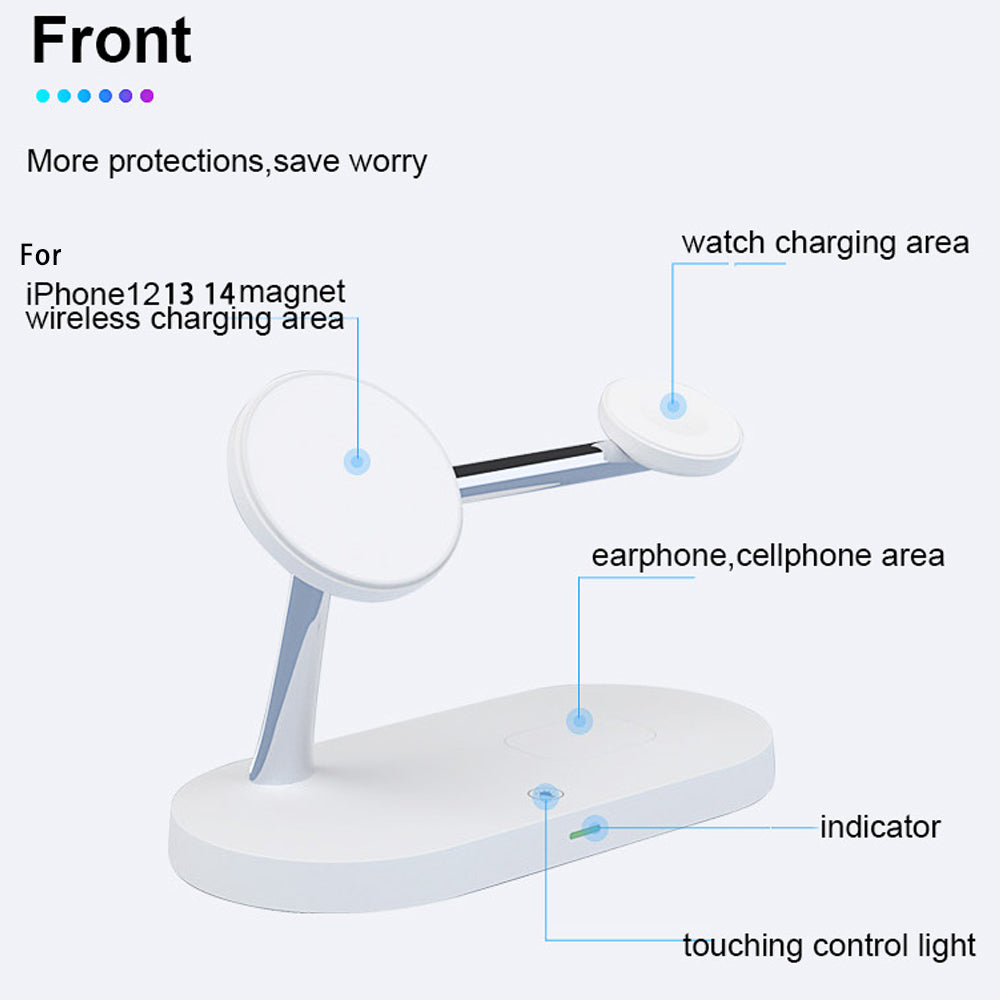 Fast Wireless Charging Station 3in1 Charger Stand for iPhone 1216 Apple Watch 410 AirPods 23