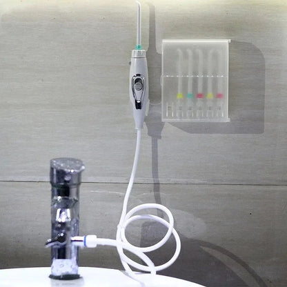 Dental Irrigator Water Jet Faucet Tooth Cleaner Flosser No Electricity Toothpick Teeth Cleaning Kit