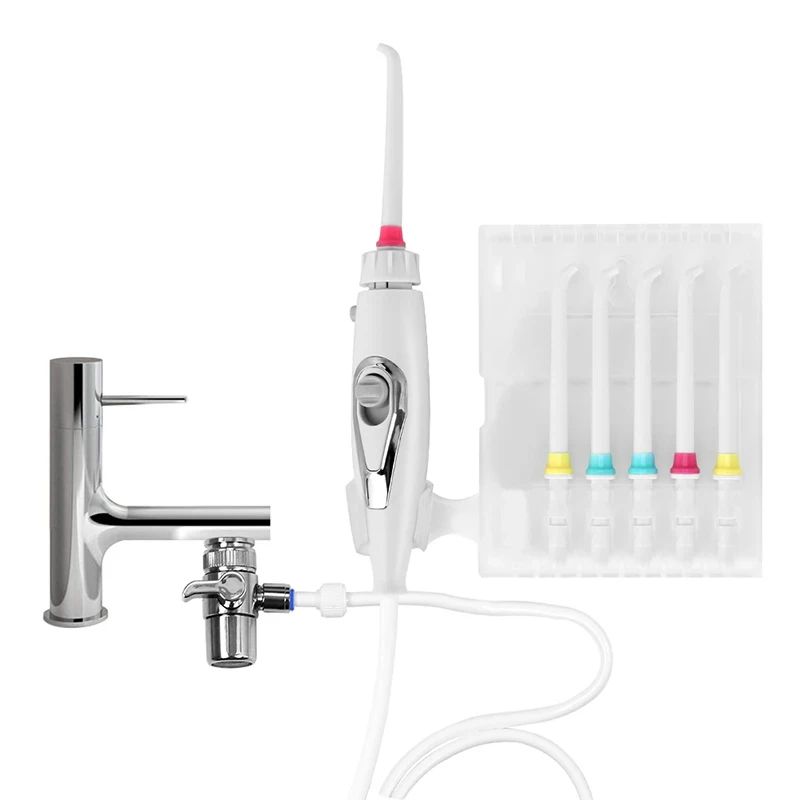 Dental Irrigator Water Jet Faucet Tooth Cleaner Flosser No Electricity Toothpick Teeth Cleaning Kit 2