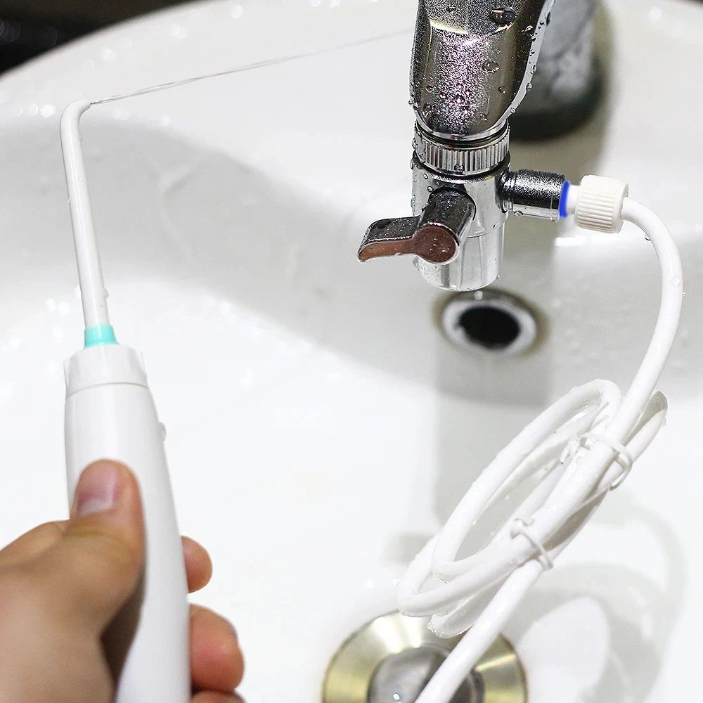 Dental Irrigator Water Jet Faucet Tooth Cleaner Flosser No Electricity Toothpick Teeth Cleaning Kit 4