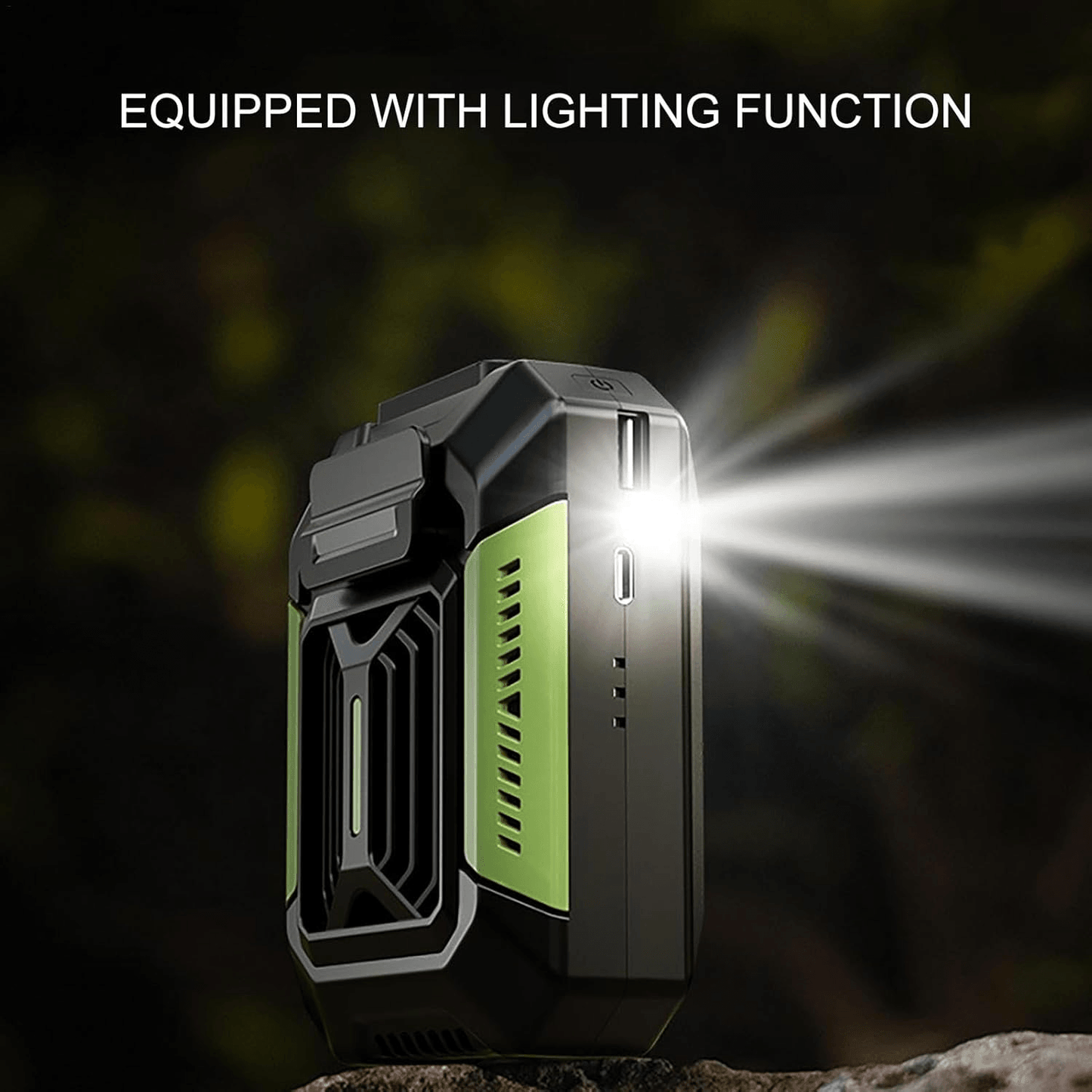 Portable Waist Clip Fan With 4000mAh Power Bank LED Flashlight  Wearable Personal Fan For Outdoor W 1