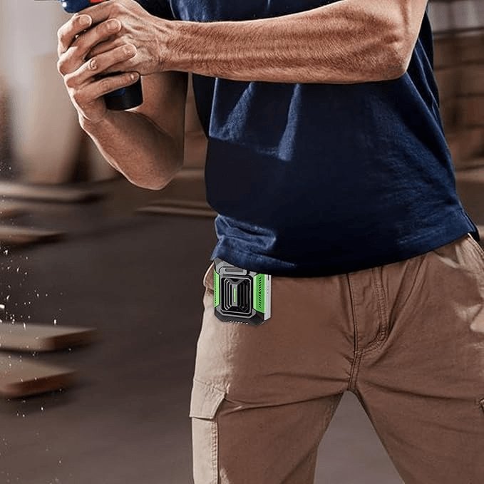 Portable Waist Clip Fan With 4000mAh Power Bank LED Flashlight  Wearable Personal Fan For Outdoor W 2