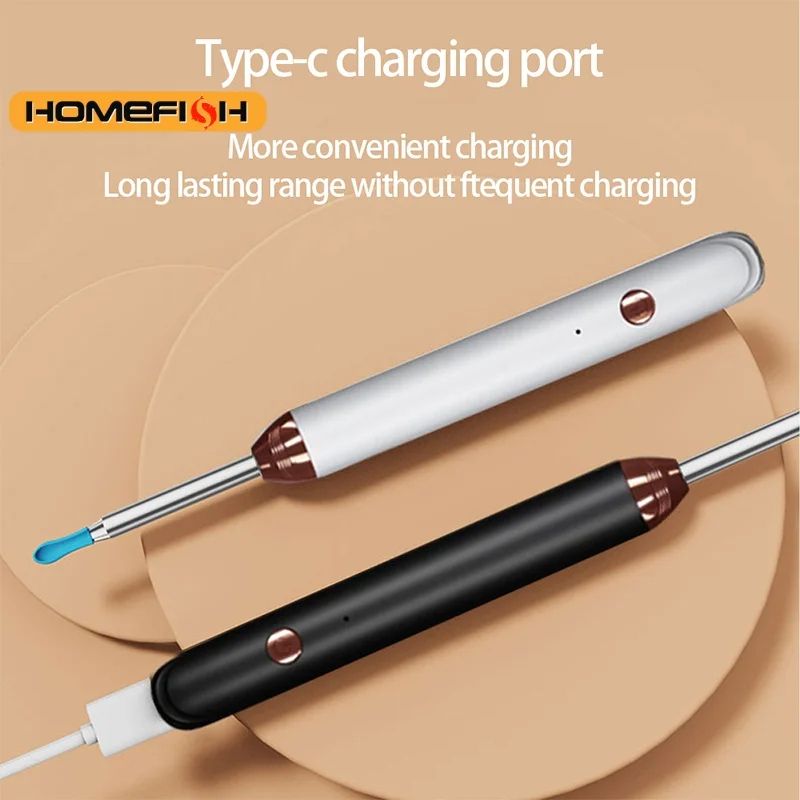 Endoscope Wax Removal Tool,Type C Intelligent Visual Ear Cleaner with Camera, Silicone Earplug Otoscope for Ear Cleaning