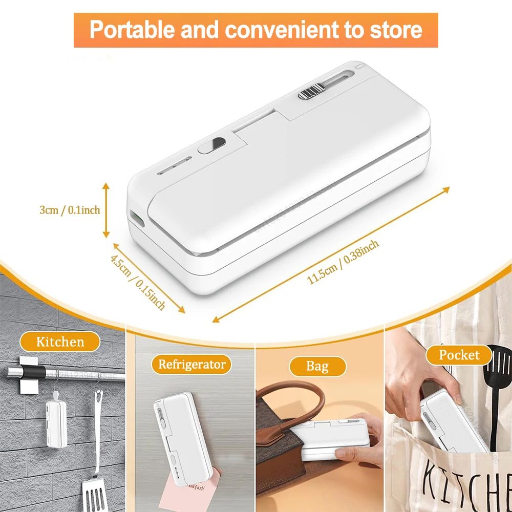 Mini Bag Sealer  Cutter USB Rechargeable Handheld Plastic Bag Heat Sealing Machine For Snacks  Food 1