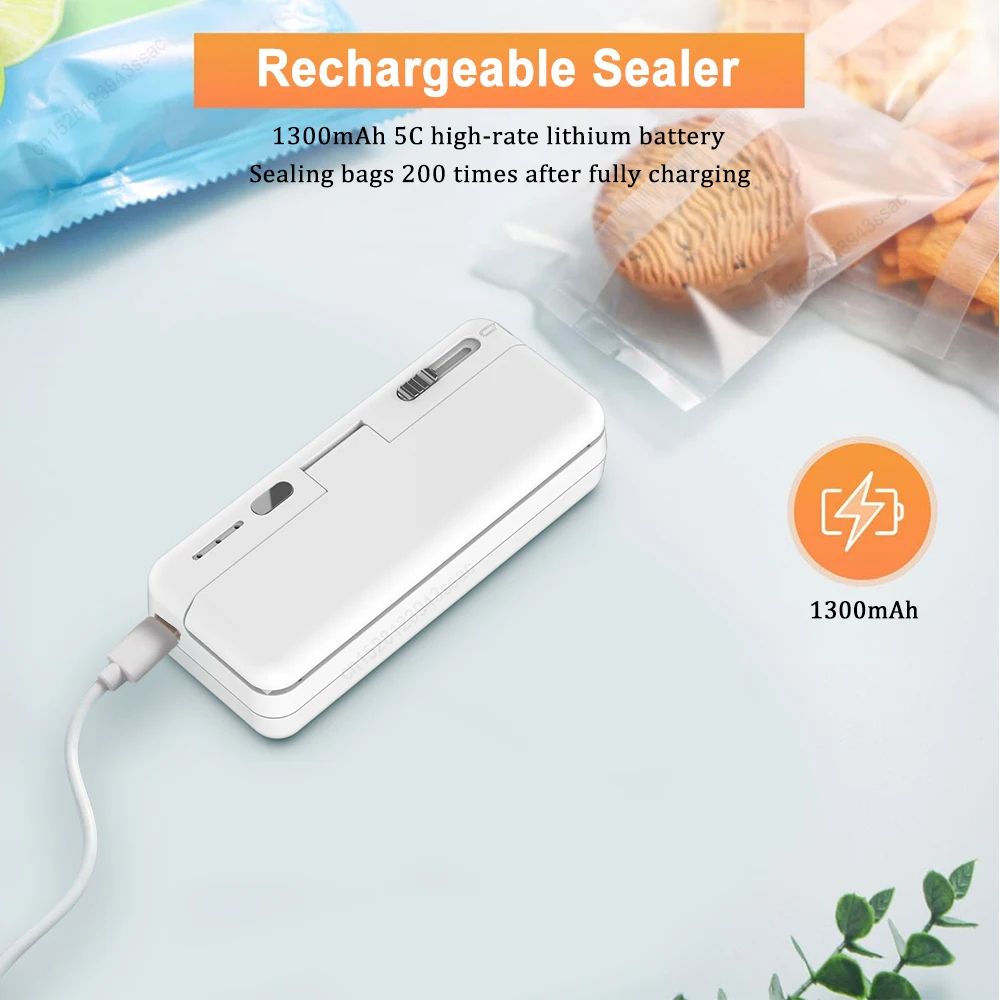 Mini Bag Sealer  Cutter USB Rechargeable Handheld Plastic Bag Heat Sealing Machine For Snacks  Food 2