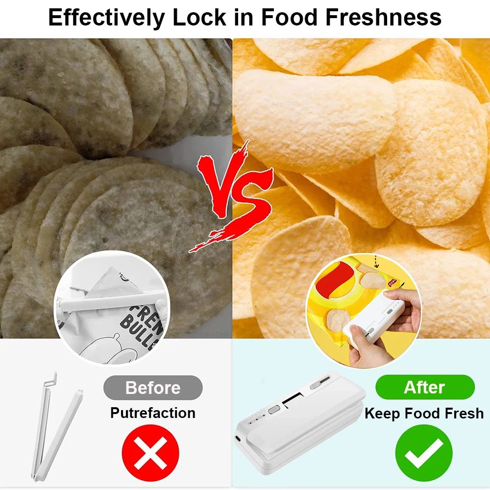 Mini Bag Sealer  Cutter USB Rechargeable Handheld Plastic Bag Heat Sealing Machine For Snacks  Food 4