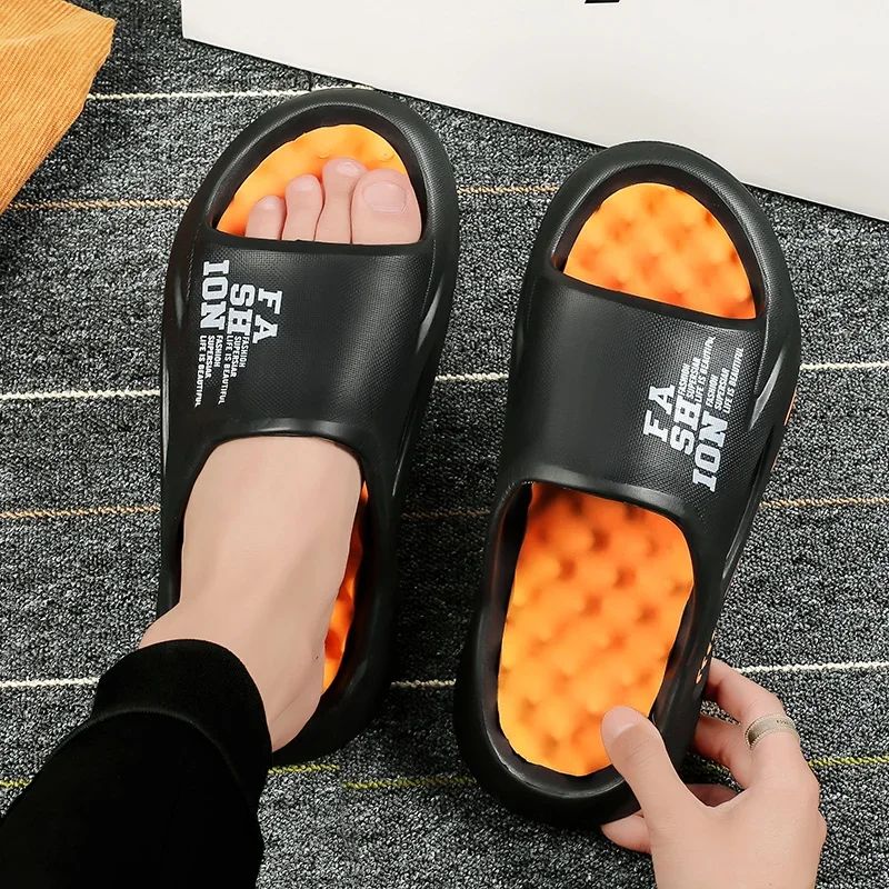 Soft Sole Mens Massage Slippers Summer Indoor Outdoor Slides Beach Sandals FlipFlops Comfortable Ca 1