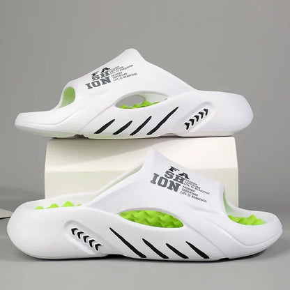 Soft Sole Mens Massage Slippers Summer Indoor Outdoor Slides Beach Sandals FlipFlops Comfortable Ca 2