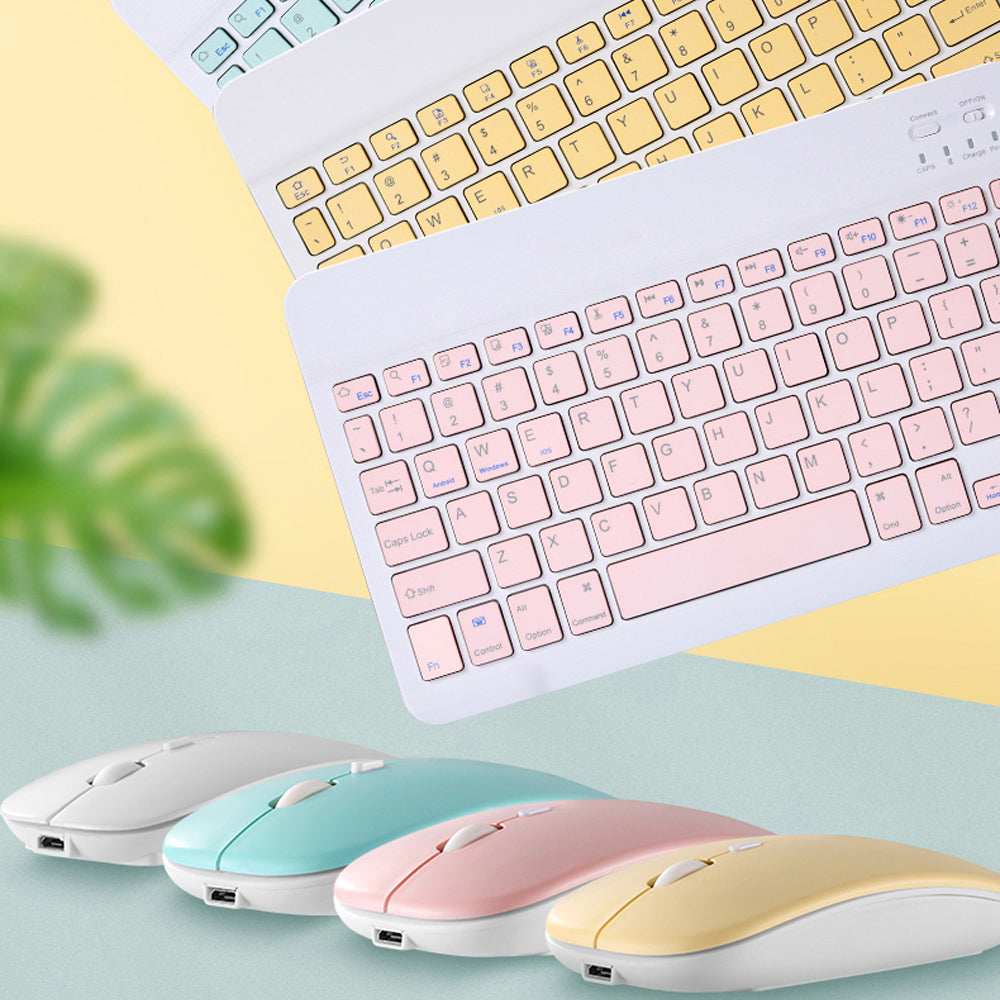 Slim Mini Wireless Bluetooth Keyboard & Mouse for iPad, Xiaomi, Samsung, Huawei, Compatible with Android, iOS, Windows