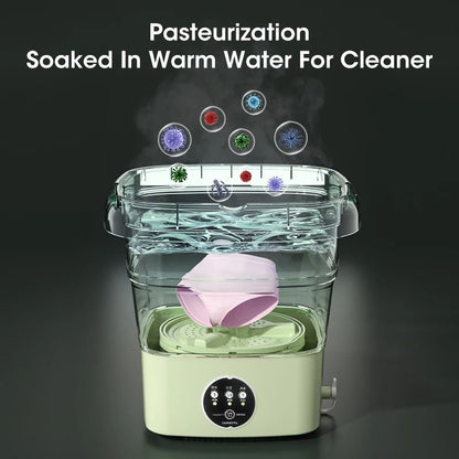 Mini Portable Washing Machine Foldable Laundry Washer Dehydrator For Socks Underwear Panties Travel 3