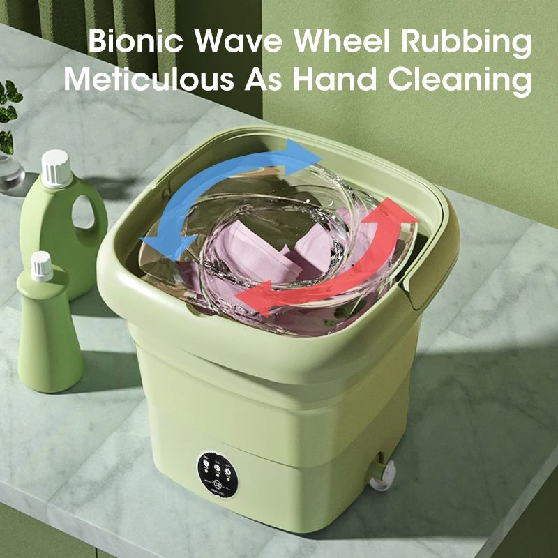 Mini Portable Washing Machine Foldable Laundry Washer Dehydrator For Socks Underwear Panties Travel 4